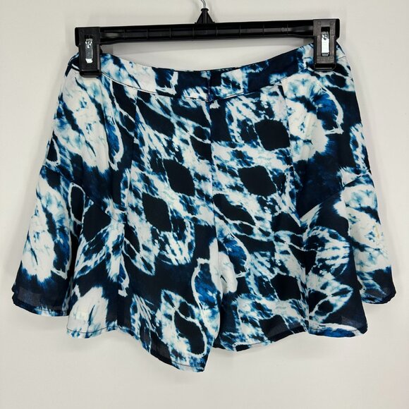 Lovers‎ + Friends Flowy Shorts XS Tie Dye Print High Rise Waist Blue White - Picture 2 of 6